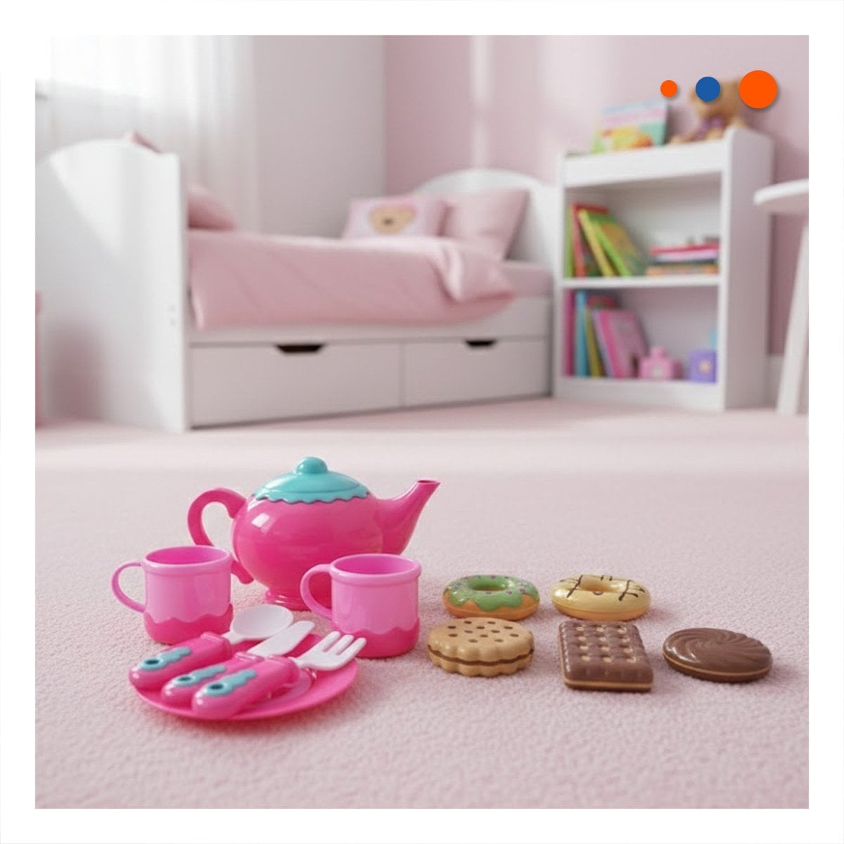 PACK2 ESTETICA DONUS Y GALLETAS CON MENAJE ROSADO PARA DECORACION COCINA YREGALO STICKER - 3