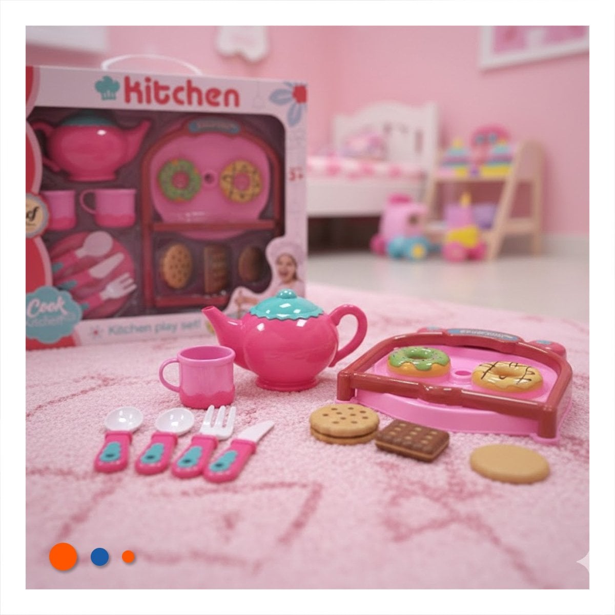 PACK2 VERSION DONUS Y GALLETAS CON MENAJE ROSADO PARA COCINA HOGAR ACTUAL - 3