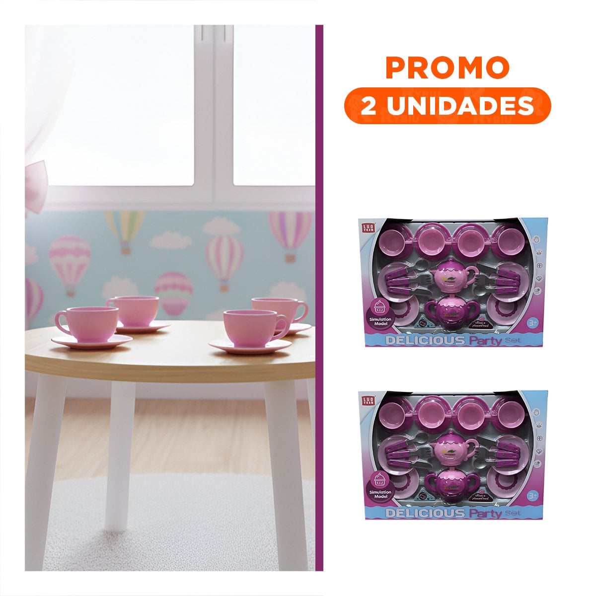 PACK2 COLECCION DE MENAJE PARA FIESTA HOGAR DECORACION MESA ROSADO USO PRACTICO - 1