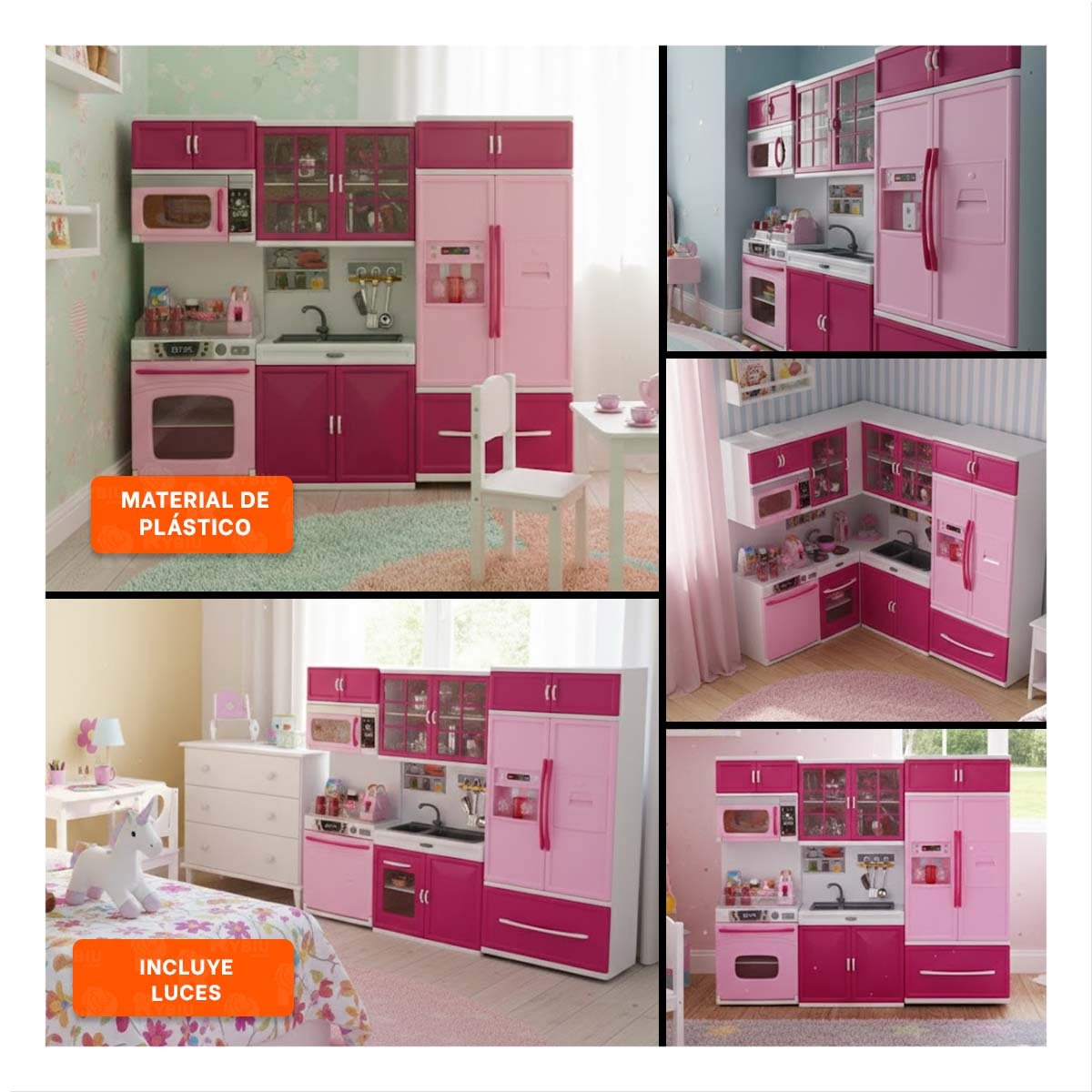 FEMENINA COCINA MODERNA DE JUEGO CON LUZ Y SONIDO ROSADO PARA HOGAR YSTICKY - 5