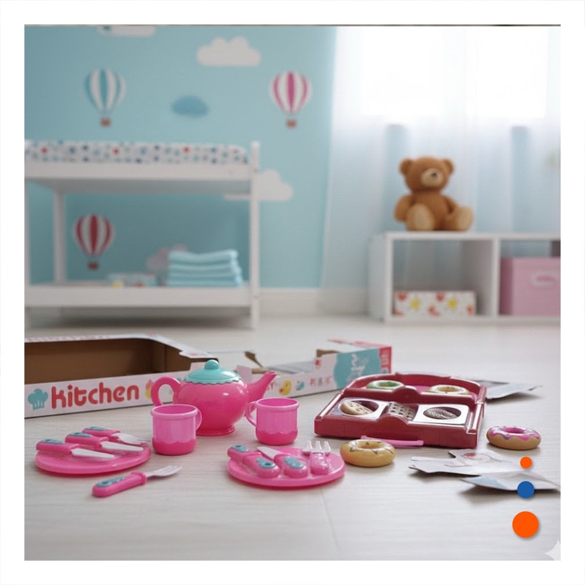 COLECCIONABLE DONUS Y GALLETAS CON MENAJE ROSADO PARA HOGAR COCINA YPAPEL REGALO - 2