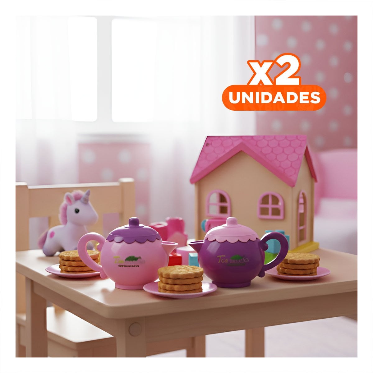 PACK2 KIT PARA FIESTA HOGAR DECORACION MESA ROSADO PARA CELEBRACIONES YREGALO STICKER - 1