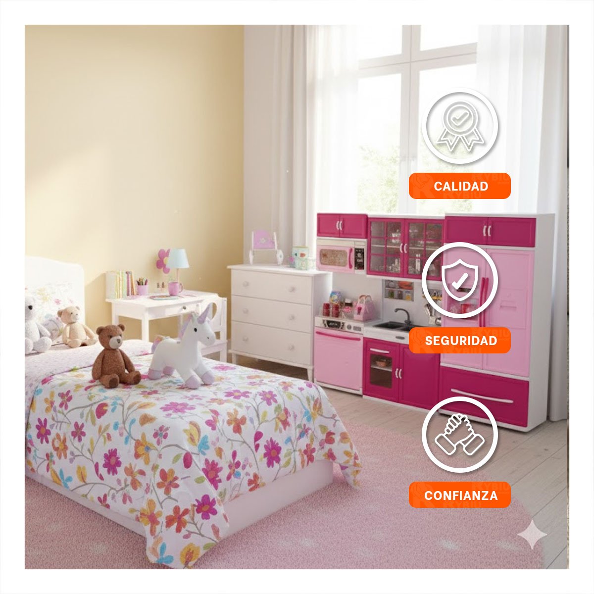 PACK2 VISUAL COCINA MODERNA DE JUEGO CON LUZ Y SONIDO ROSADO PARA CASA YREGALO STICKER - 5