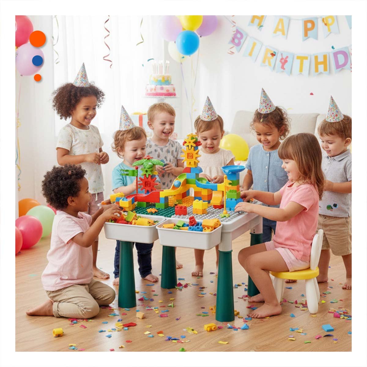 PACK2 CENTRO LUDICO DE BLOQUES DE CONSTRUCCION CON SILLA MULTICOLOR PARA HOGAR - 2