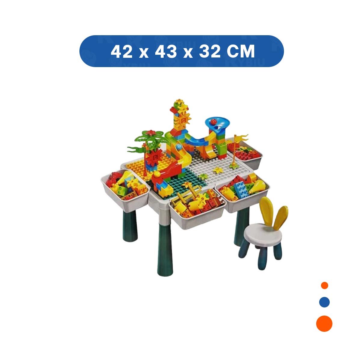 PACK2 CENTRO LUDICO DE BLOQUES DE CONSTRUCCION CON SILLA MULTICOLOR PARA HOGAR - 4