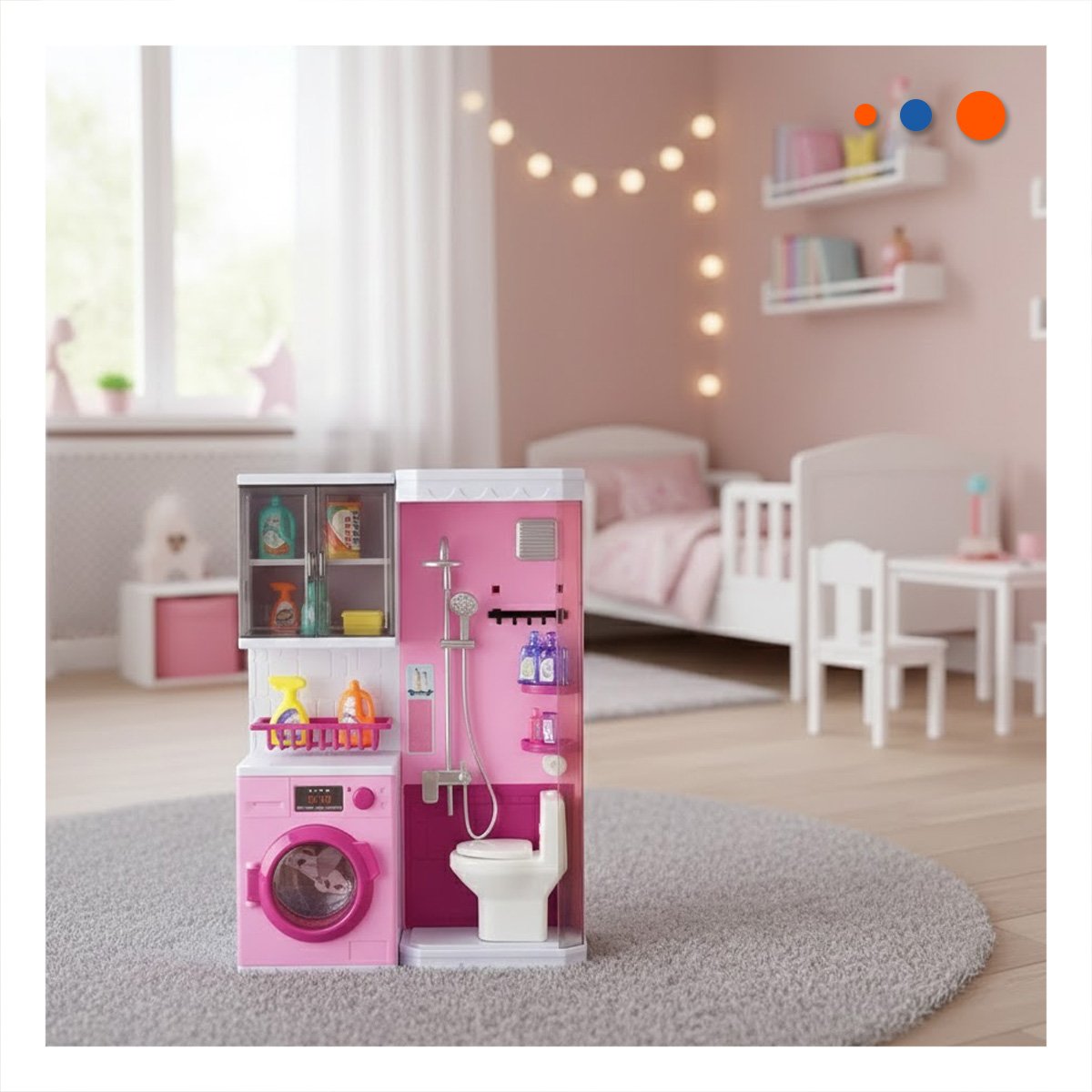 PACK2 RINCON HOGAR DE BANO DUCHA Y LAVANDERIA ROSADO PARA DIVERSION YREGALO STICKER - 3