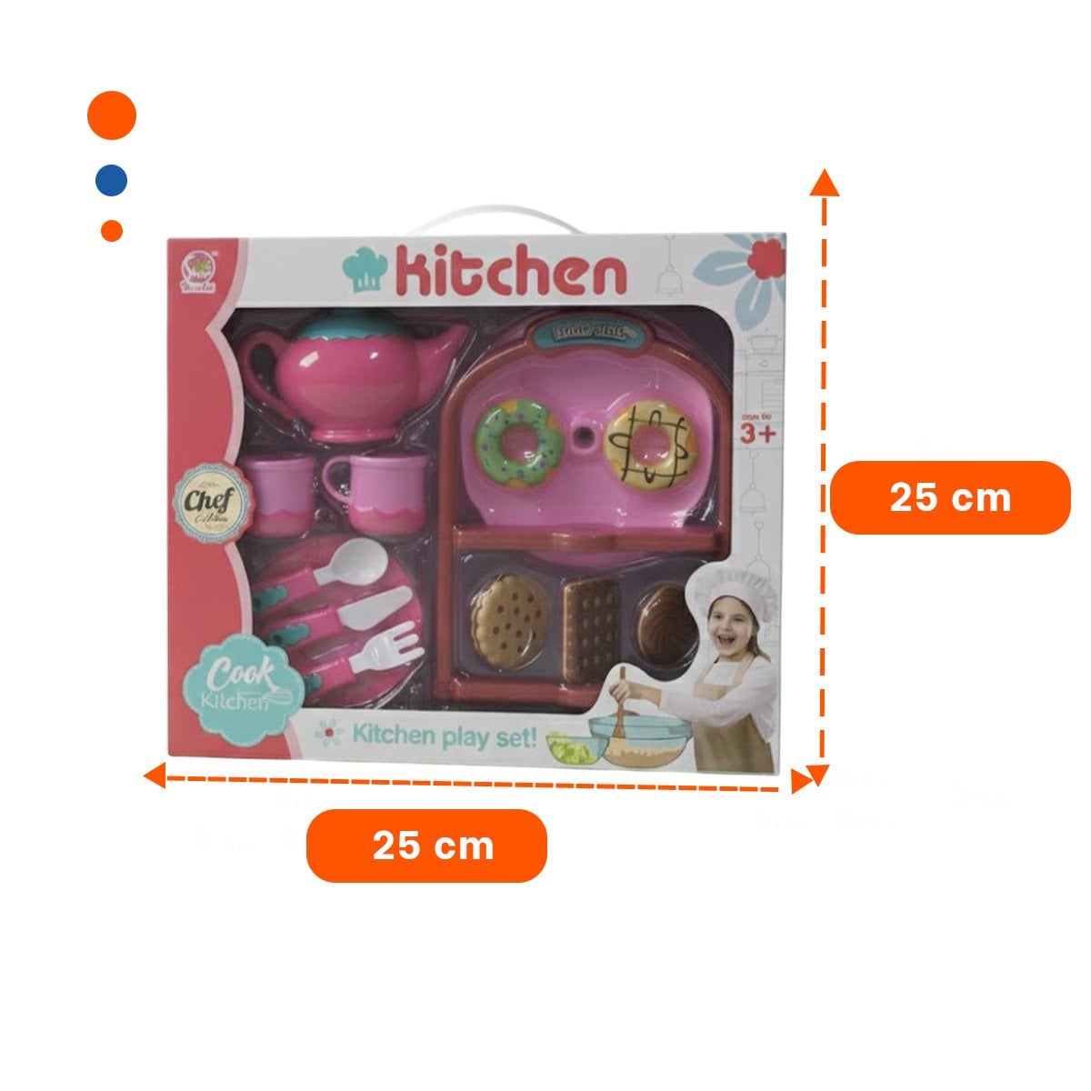 PACK6 ACCESORIO DONUS Y GALLETAS CON MENAJE ROSADO PARA MESA COCINA YPAPEL REGALO - 4