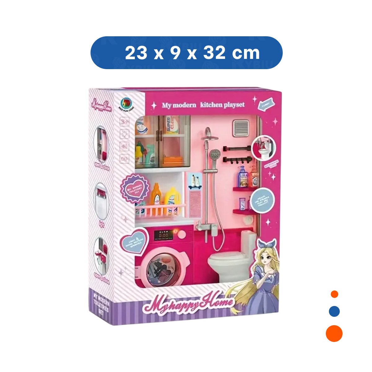 ESTACION DE BANO DUCHA Y LAVANDERIA ROSADO PARA DIVERSION EN CASA YLIGAS REGALO - 4