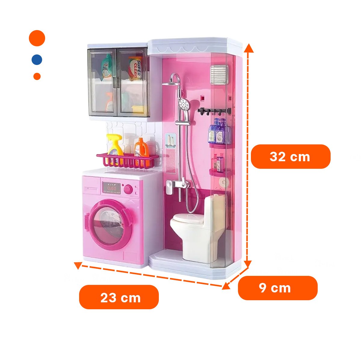 LUGAR DE BANO DUCHA Y LAVANDERIA ROSADO PARA CASA HOGAR Y JUEGO YREGALO STICKER - 4