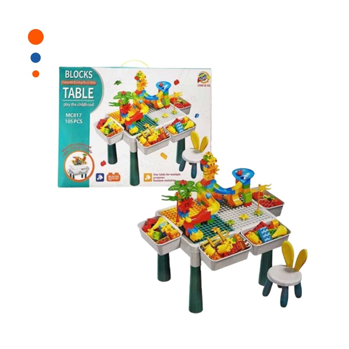 ESTACION CREATIVA DE BLOQUES DE CONSTRUCCION CON SILLA MULTICOLOR PARA HOGAR YPAPEL REGALO - 1