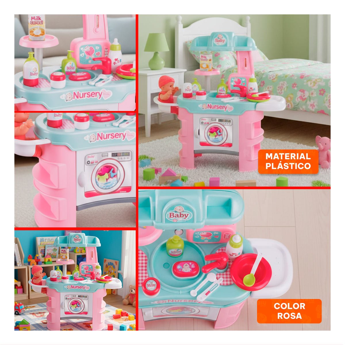 ESTACION DIDACTICA GUARDERIA ROSADO PARA ACTIVIDADES GUIADAS EN CASA YSTICKY - 1