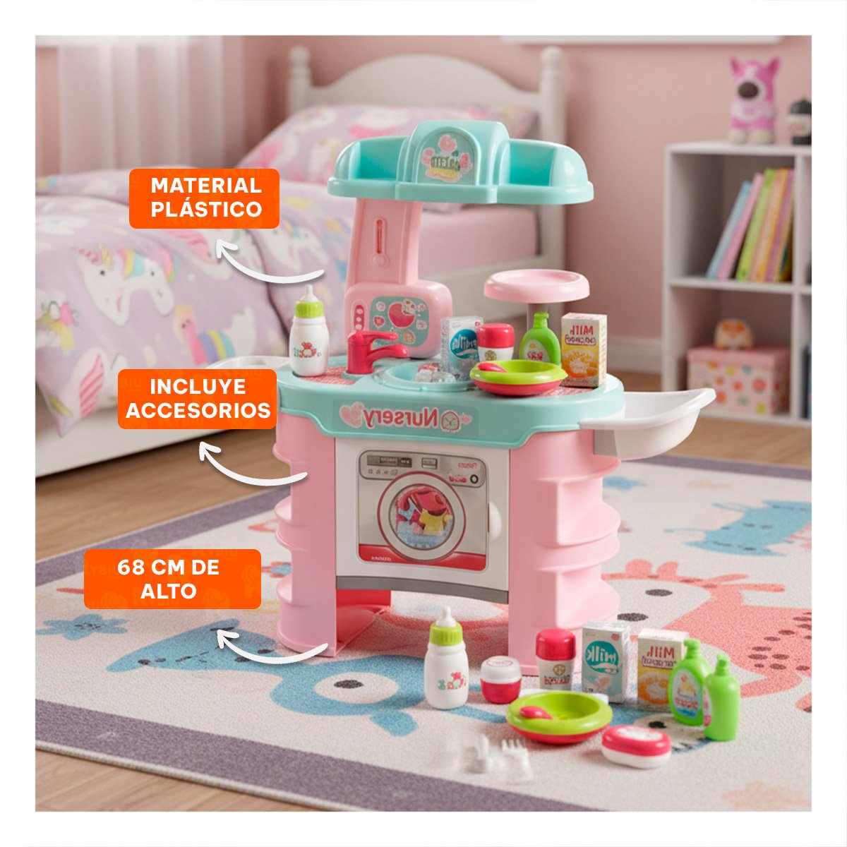 ESTACION DIDACTICA GUARDERIA ROSADO PARA ACTIVIDADES GUIADAS EN CASA YSTICKY - 2