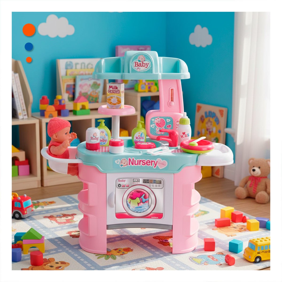 MESA DE ACTIVIDADES GUARDERIA ROSADO PARA JUEGO DIARIO EN CASA Y HOGAR - 1