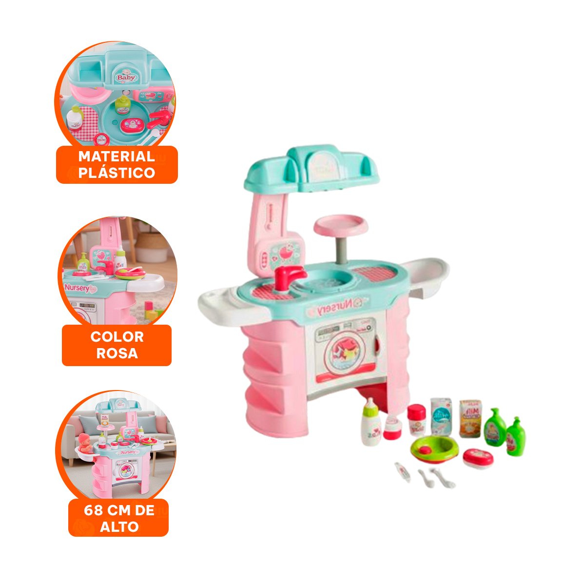 MESA DE ACTIVIDADES GUARDERIA ROSADO PARA JUEGO DIARIO EN CASA Y HOGAR - 3