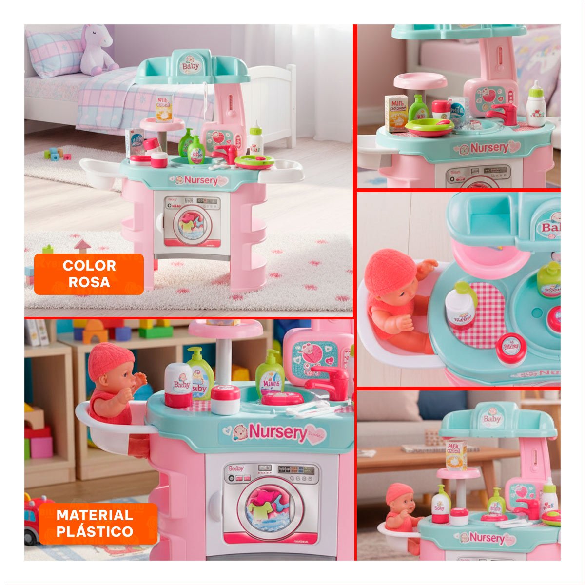 MESA DE ACTIVIDADES GUARDERIA ROSADO PARA JUEGO DIARIO EN CASA Y HOGAR - 5