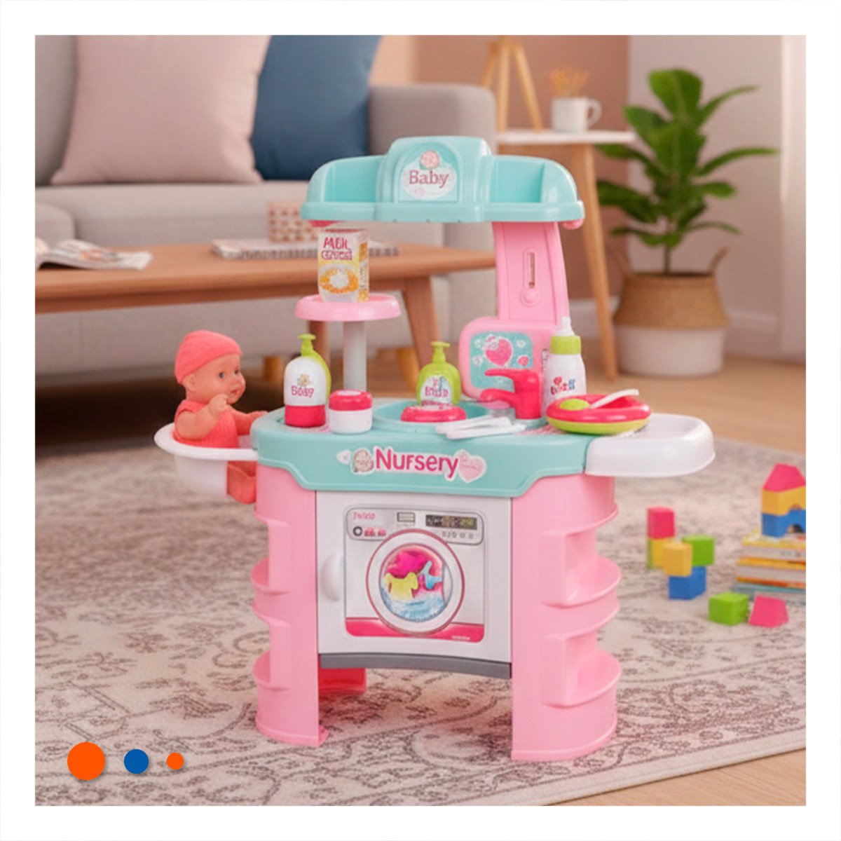 PLATAFORMA DE JUEGO GUARDERIA ROSADO PARA USO DIARIO EN CASA Y SALA YREGALO STICKER - 2