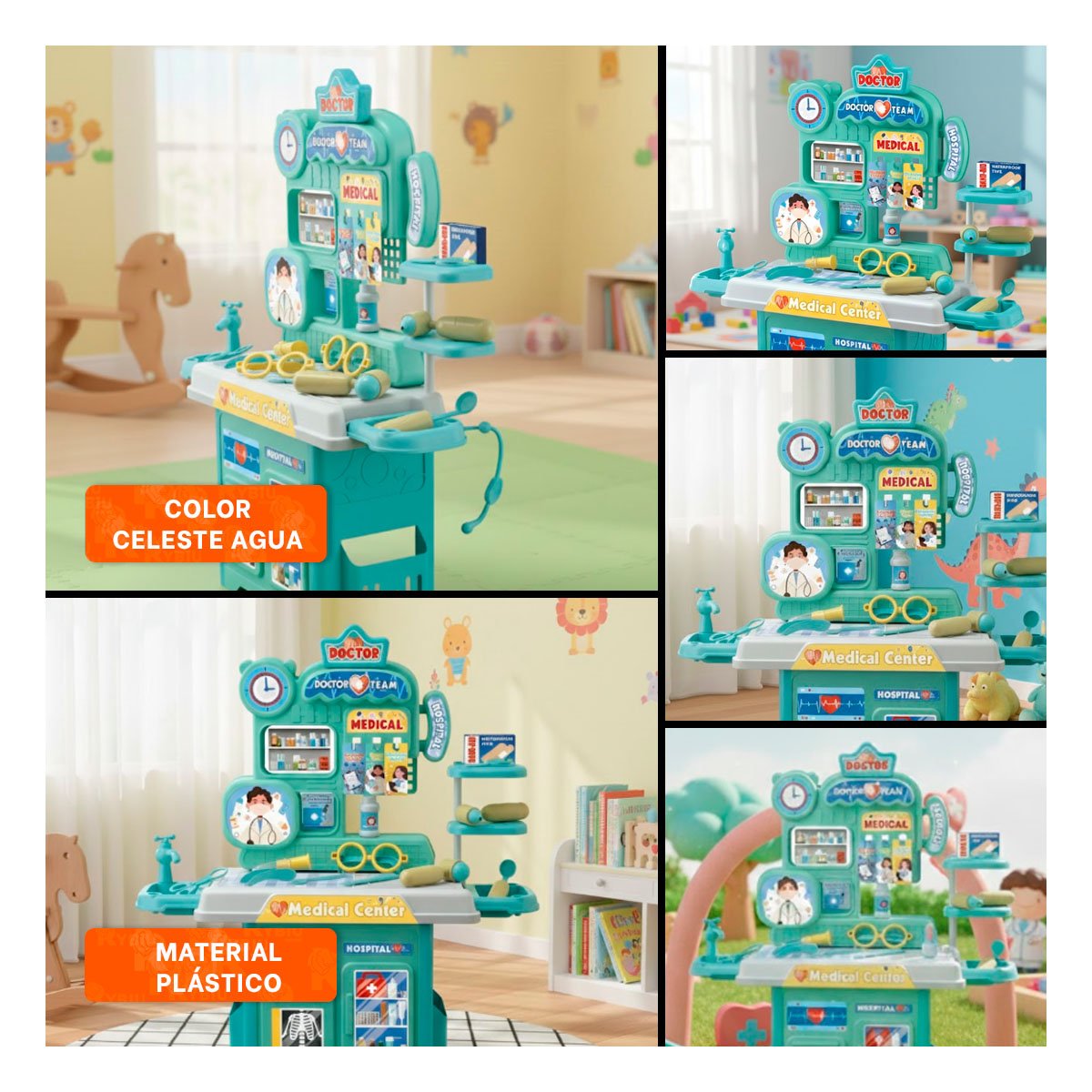 MODULO CLINICO DE JUGUETE CON ACCESORIOS MEDICOS PARA JUEGO DE ROL EN HOGAR YSTICKY - 5