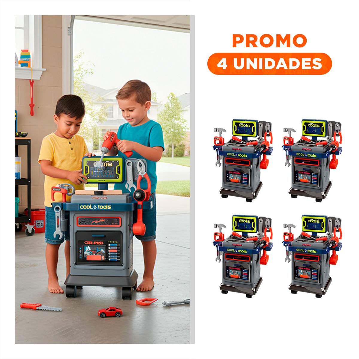 PACK4 CONJUNTO DE HERRAMIENTAS DIDACTICO CON ACCESORIOS PARA USO EN HOGAR YREGALO STICKER - 1