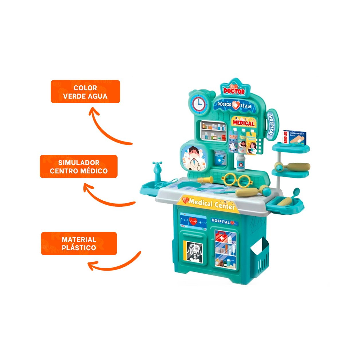 AMBIENTE CLINICO DIDACTICO CON ACCESORIOS DE DOCTOR PARA DIVERSION EN CASA YLIGAS REGALO - 3