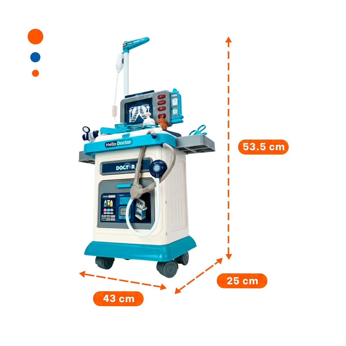 PACK4 CLINICA MOVIL DE JUGUETE CON CARRO Y ACCESORIOS CLINICOS PARA HOGAR YREGALO STICKER - 4