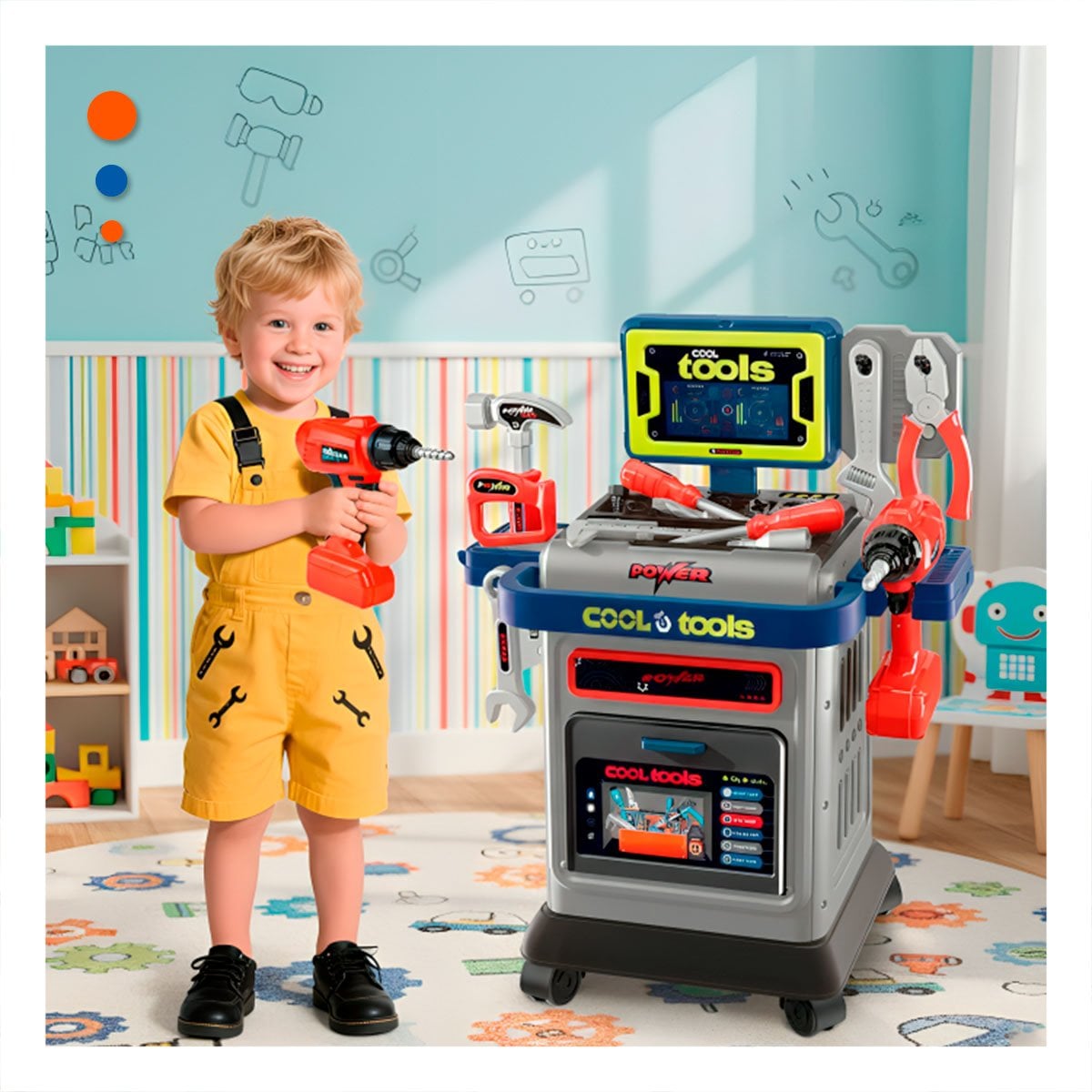 ZONA CARRO DE HERRAMIENTAS EDUCATIVA CON ACCESORIOS PARA JUEGO EN CASA - 1