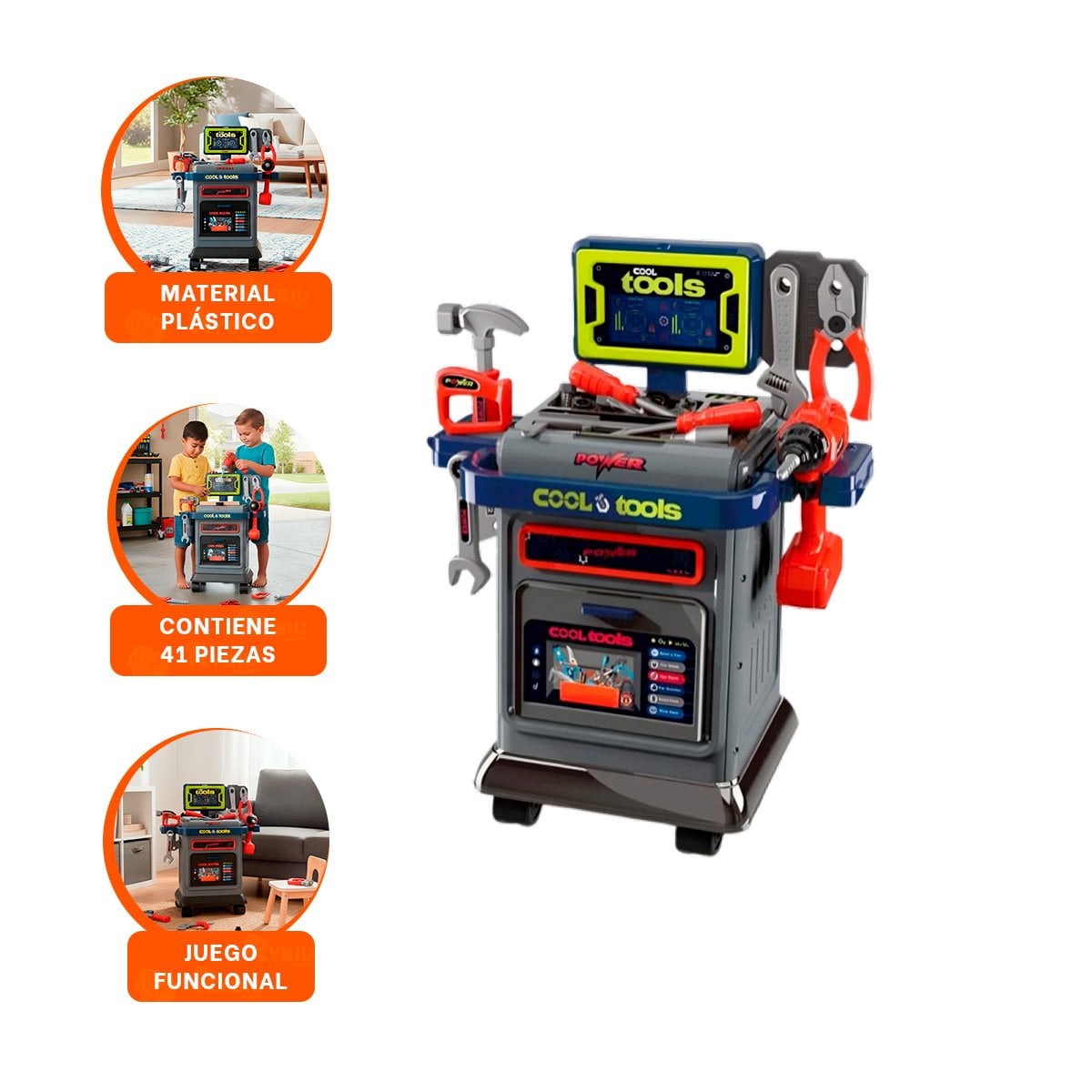 ZONA CARRO DE HERRAMIENTAS EDUCATIVA CON ACCESORIOS PARA JUEGO EN CASA - 3
