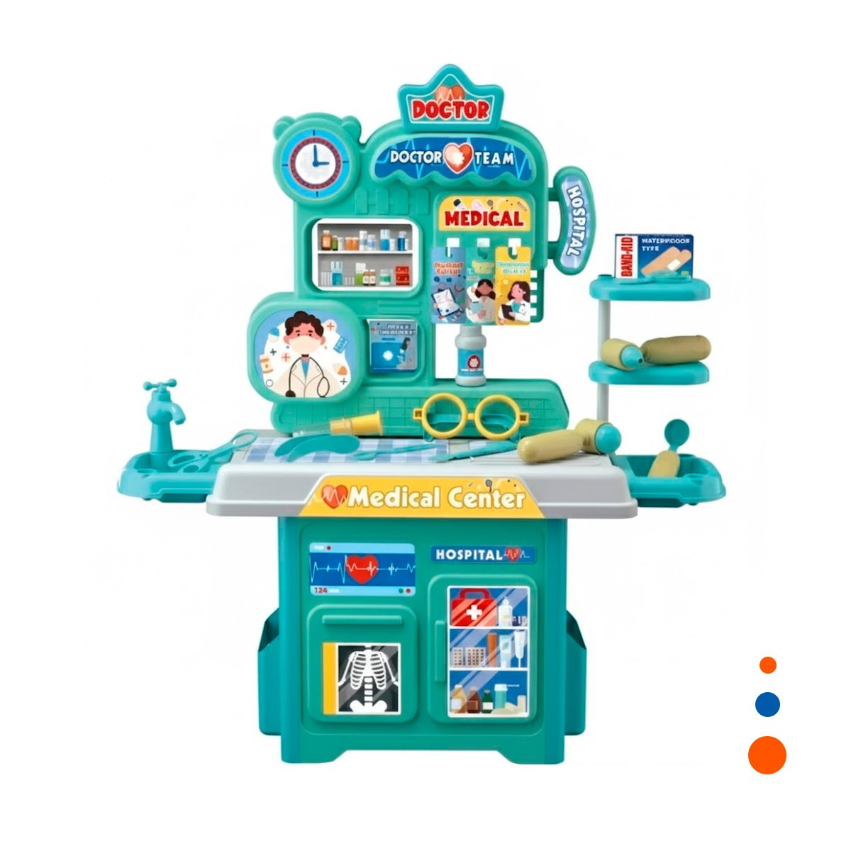 RINCON CLINICO DE JUEGO CON ACCESORIOS MEDICOS PARA CREATIVIDAD EN HOGAR YREGALO STICKER - 3