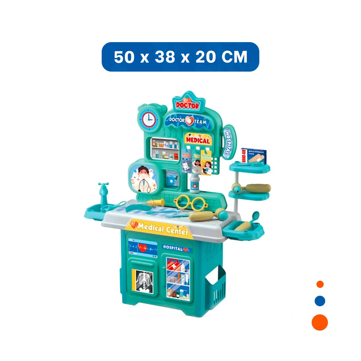 PACK4 AREA HOSPITALARIA DIDACTICA CON ACCESORIOS DE DOCTOR PARA APRENDIZAJE YREGALO STICKER - 4