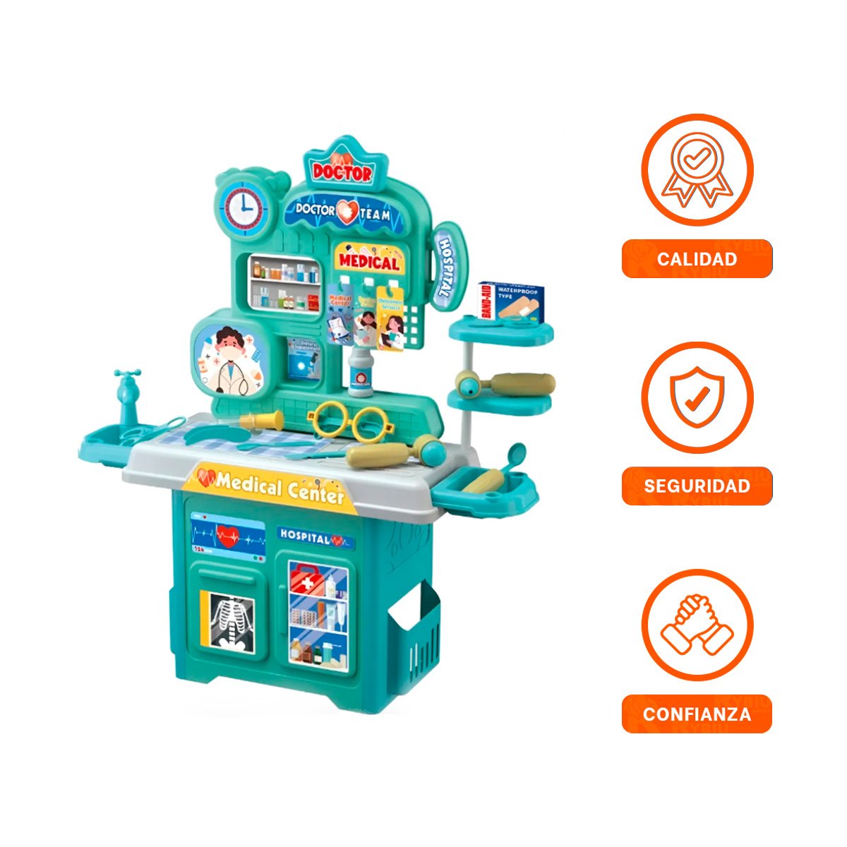 ZONA CLINICA DE JUGUETE CON ACCESORIOS MEDICOS PARA DIVERSION EDUCATIVA EN HOGAR - 3