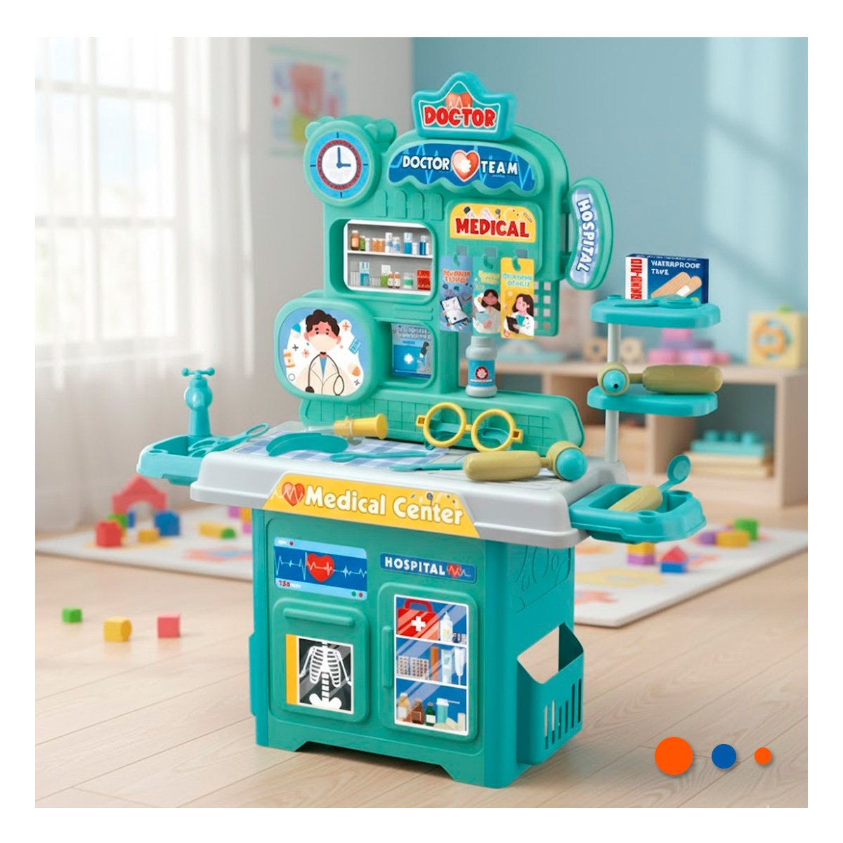 PACK6 RINCON HOSPITALARIO DE JUEGO CON ACCESORIOS CLINICOS PARA CREATIVIDAD EN CASA - 2