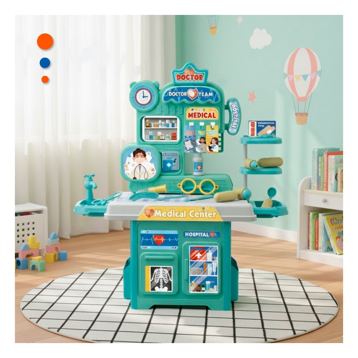 PACK6 RINCON HOSPITALARIO DE JUEGO CON ACCESORIOS CLINICOS PARA CREATIVIDAD EN CASA - 3
