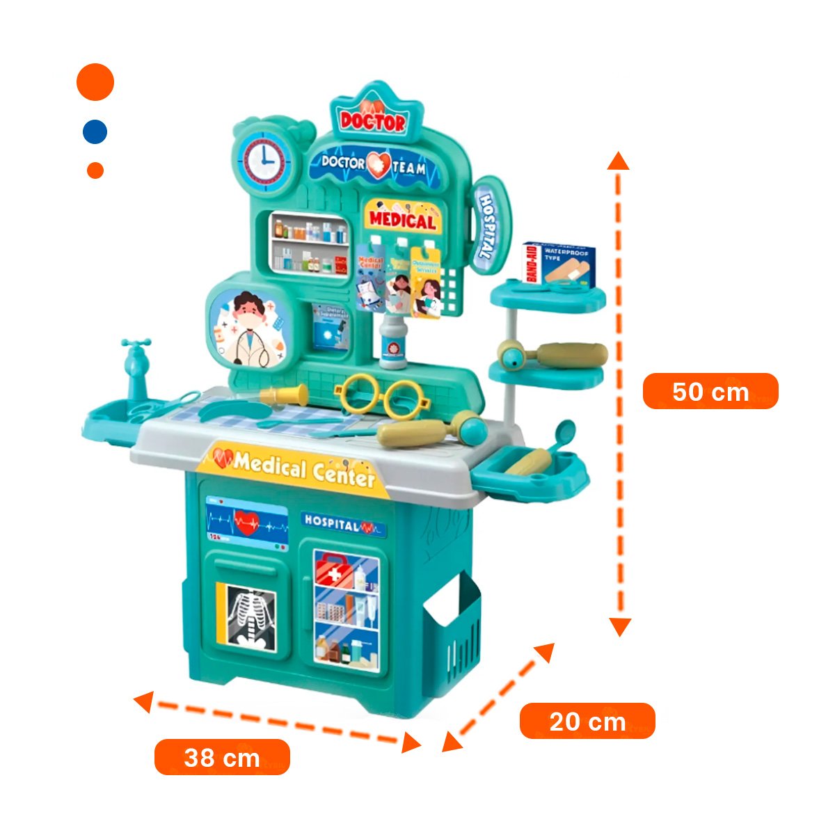 PACK6 RINCON HOSPITALARIO DE JUEGO CON ACCESORIOS CLINICOS PARA CREATIVIDAD EN CASA - 4