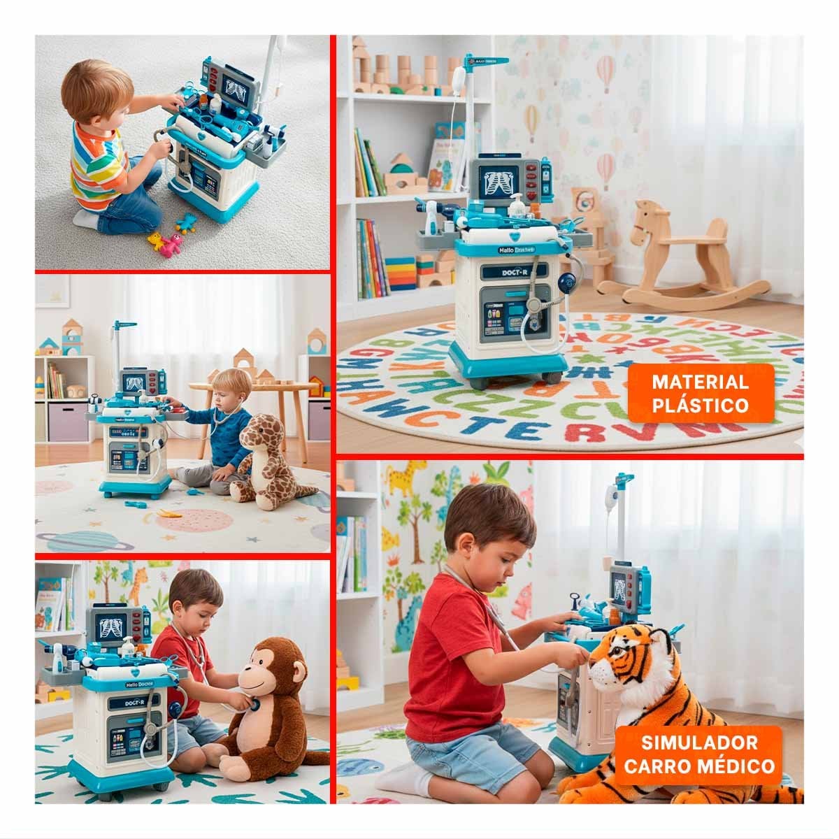ESPACIO MEDICO INTERACTIVO CON CARRO Y ACCESORIOS PARA JUEGO EDUCATIVO YSTICKY - 1