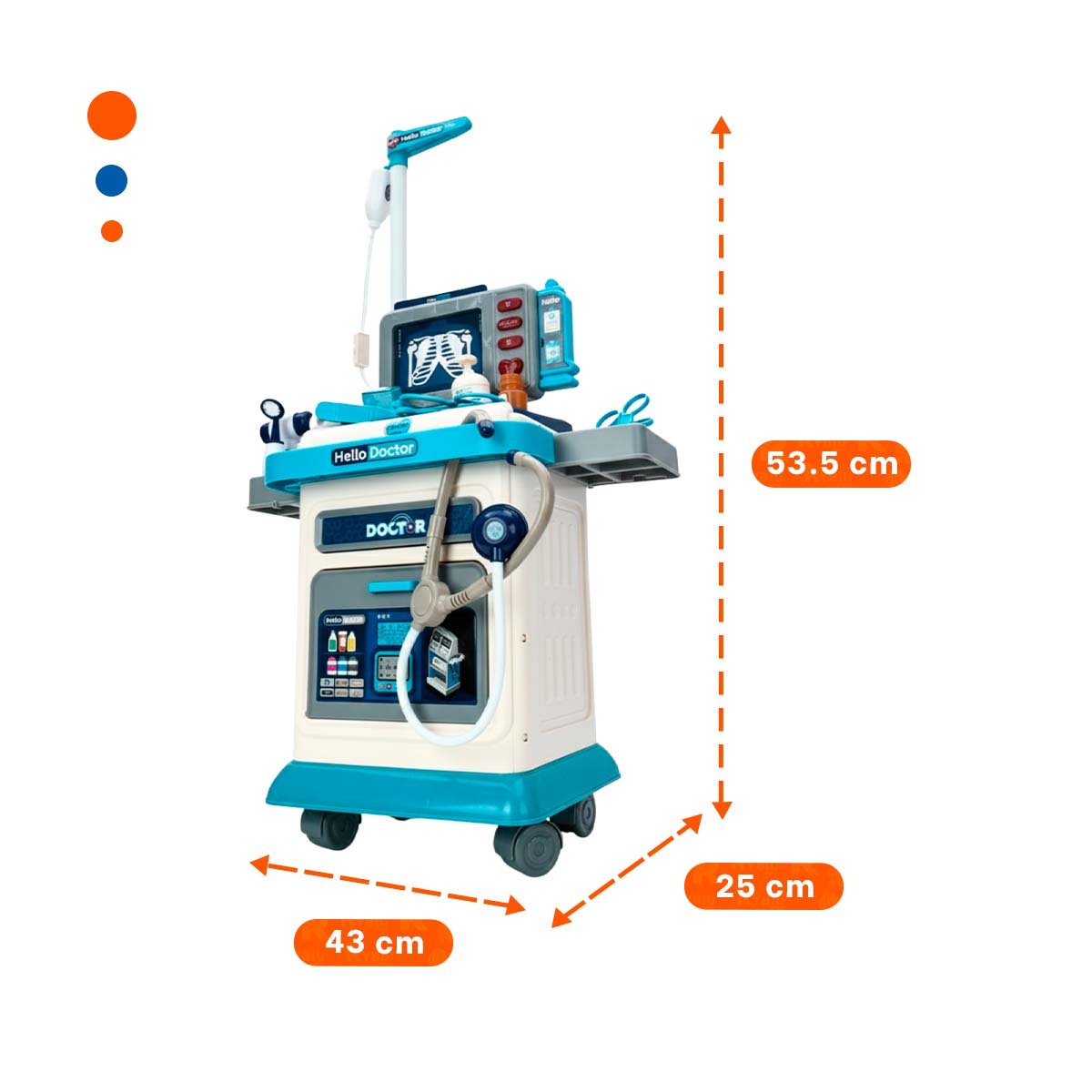 ESPACIO MEDICO INTERACTIVO CON CARRO Y ACCESORIOS PARA JUEGO EDUCATIVO YSTICKY - 4