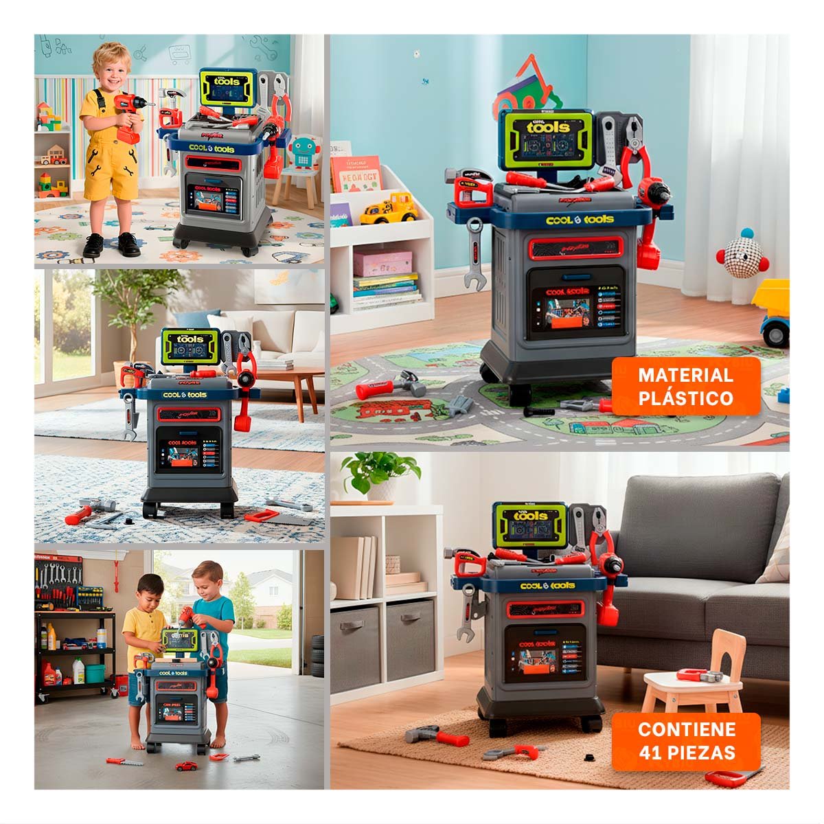 MESA CARRO DE HERRAMIENTAS INTERACTIVA CON ACCESORIOS PARA USO EN HOGAR YSTICKY - 1