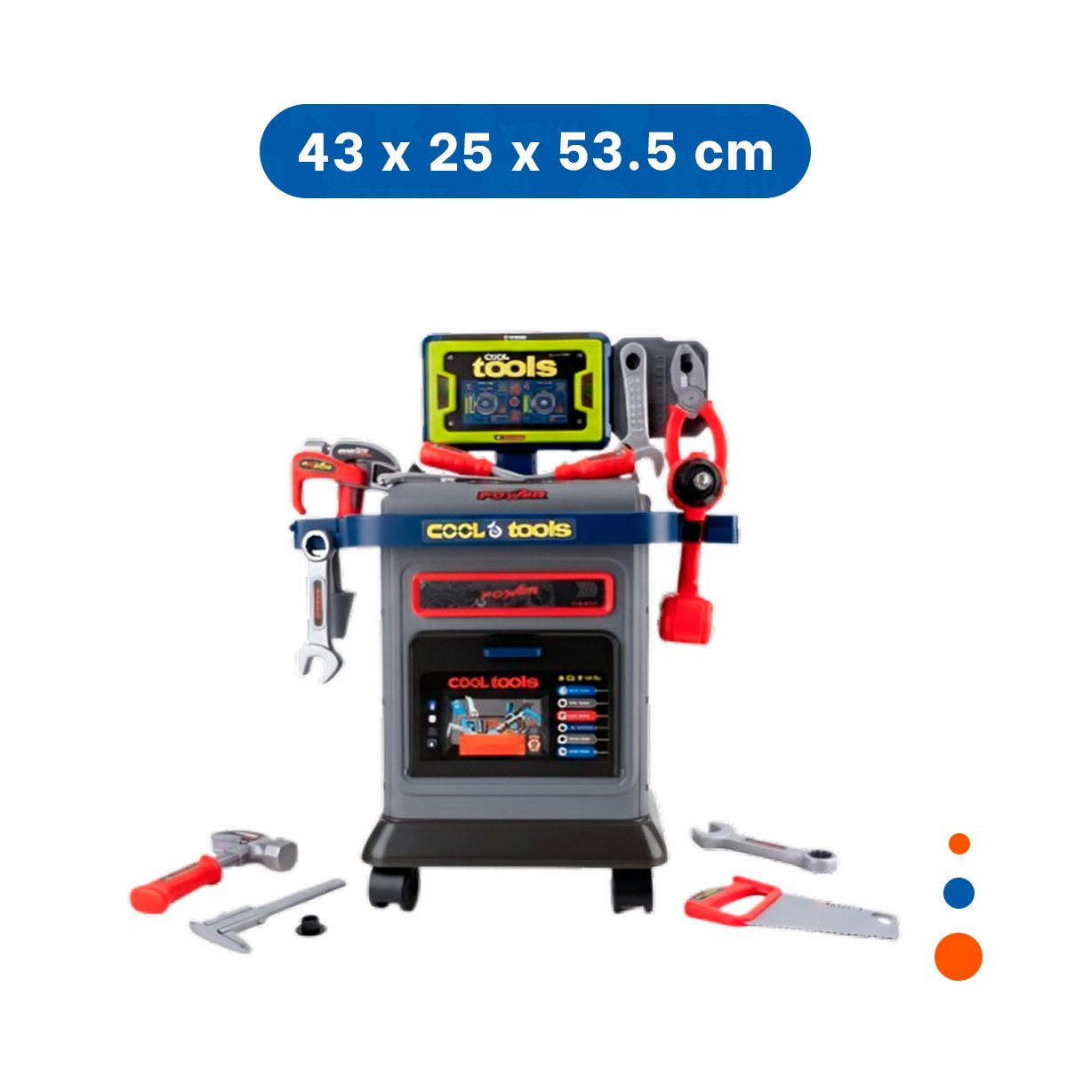 BASE CARRO DE HERRAMIENTAS PRACTICA CON ACCESORIOS PARA JUEGO DOMESTICO YREGALO STICKER - 4