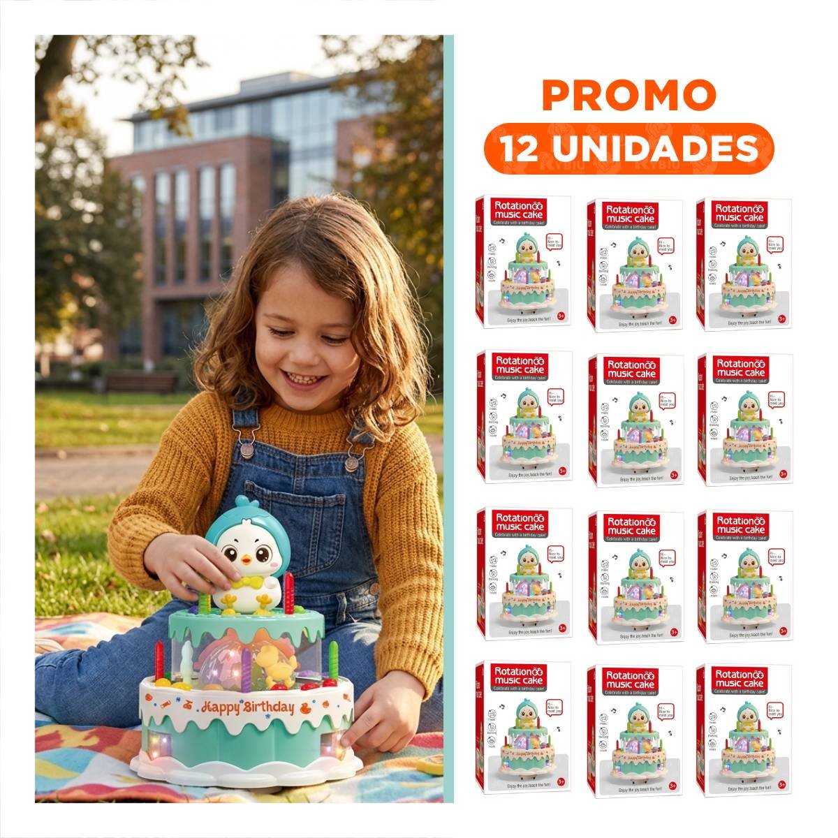 PACK12 FIGURA DE POLLO MUSICAL GIRATORIA COLOR VERDE AGUA PARA USO RECREATIVO YREGALO STICKER - 1