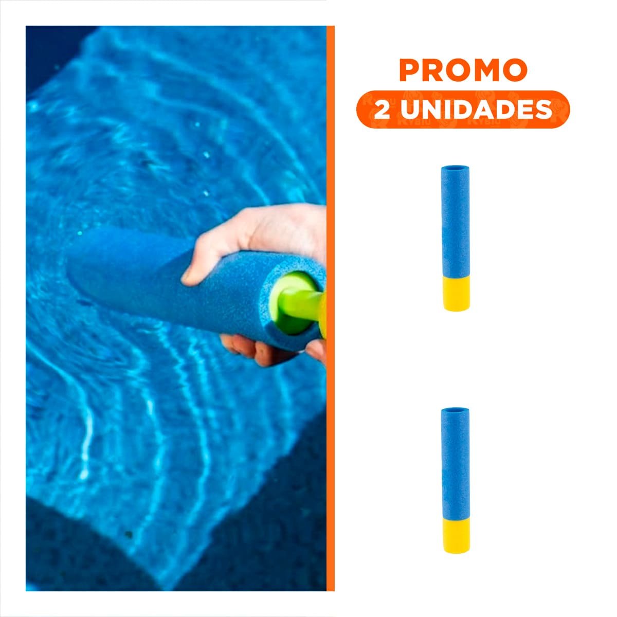 PACK2 LANZADOR RECREATIVO EN COLOR AZUL Y AMARILLO DE AGUA ESPUMA DE 30X4CM INFANTIL - 1