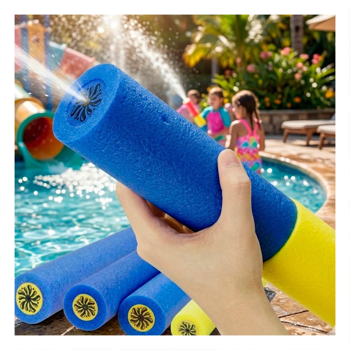 PACK6 JUGUETE DE AGUA ESPUMA EN COLOR AZUL Y AMARILLO DE 30X4CM JUEGO INFANTIL YPAPEL REGALO - 5