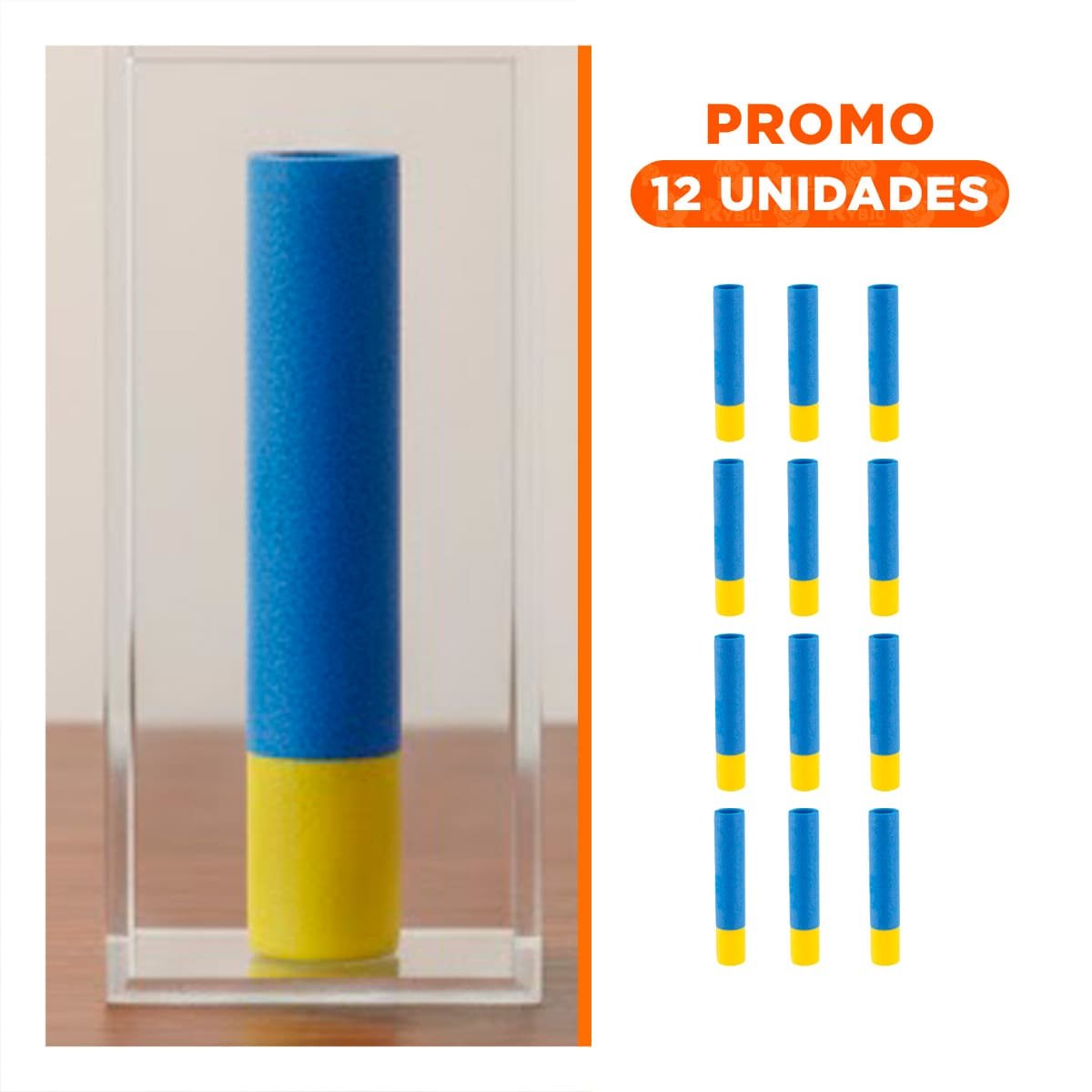 PACK12 JUGUETE JUEGO DE AGUA ESPUMA EN COLOR AZUL Y AMARILLO DE 30X4CM VERANO YREGALO STICKER - 1
