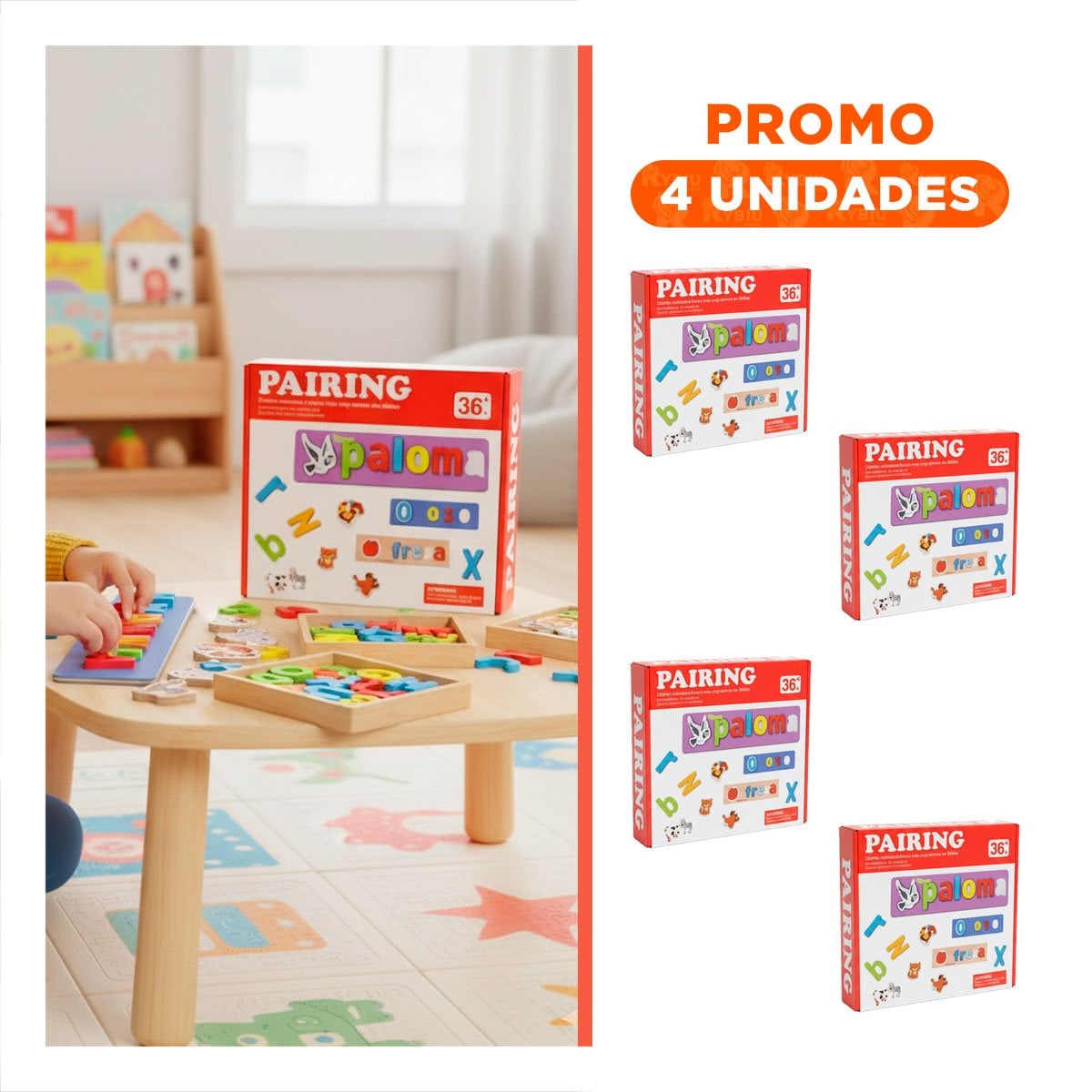PACK4 BASE COLOR ROJO FORMANDO PALABRAS DE ANIMALES ACTIVIDAD ESCOLAR YREGALO STICKER - 1