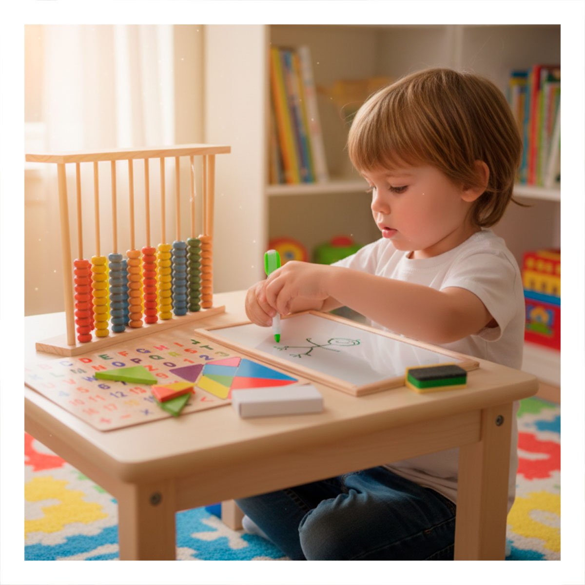 PACK6 JUEGO DIDACTICO 2 EN 1 CON ABACO Y PIZARRA COLOR MULTICOLOR INFANTIL YPAPEL REGALO - 5