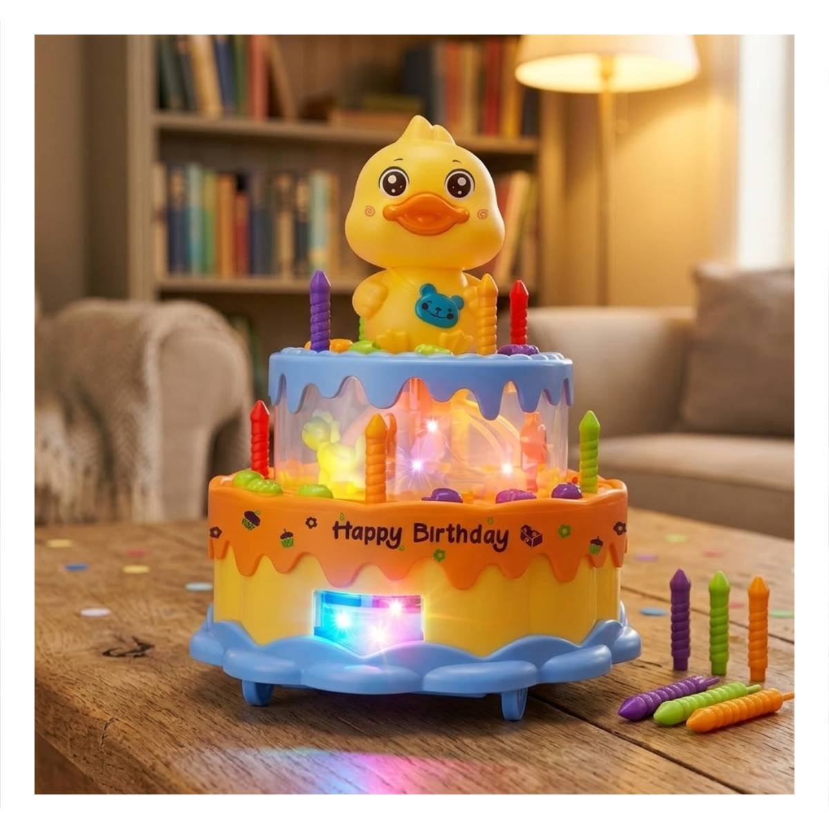 PACK4 PASTEL DE PATO COLOR AMARILLO MUSICAL GIRATORIO PARA JUEGO CREATIVO YPAPEL REGALO - 5