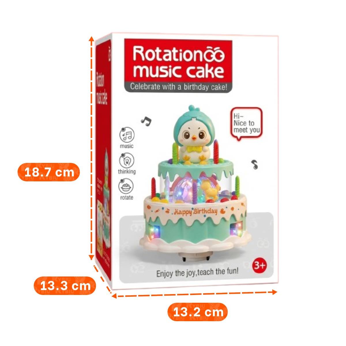 PACK4 PASTEL GIRATORIO DE POLLO MUSICAL COLOR VERDE AGUA PARA ESPACIO INFANTIL - 4
