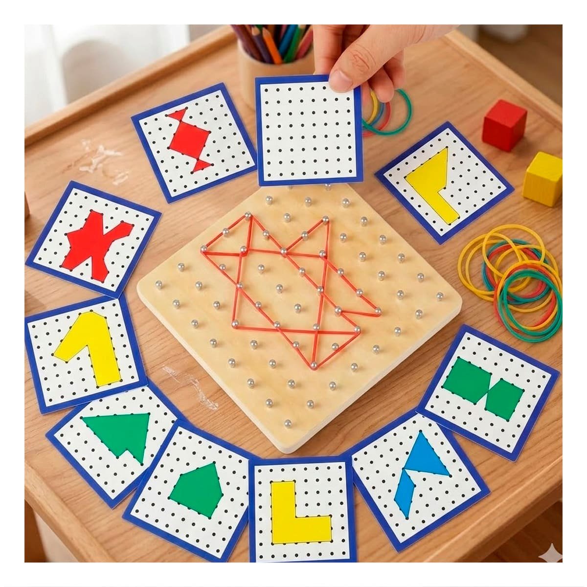 PACK2 BASE COLOR MULTICOLOR DE CLAVOS Y LIGAS PARA ACTIVIDAD RECREATIVA INFANTIL - 3