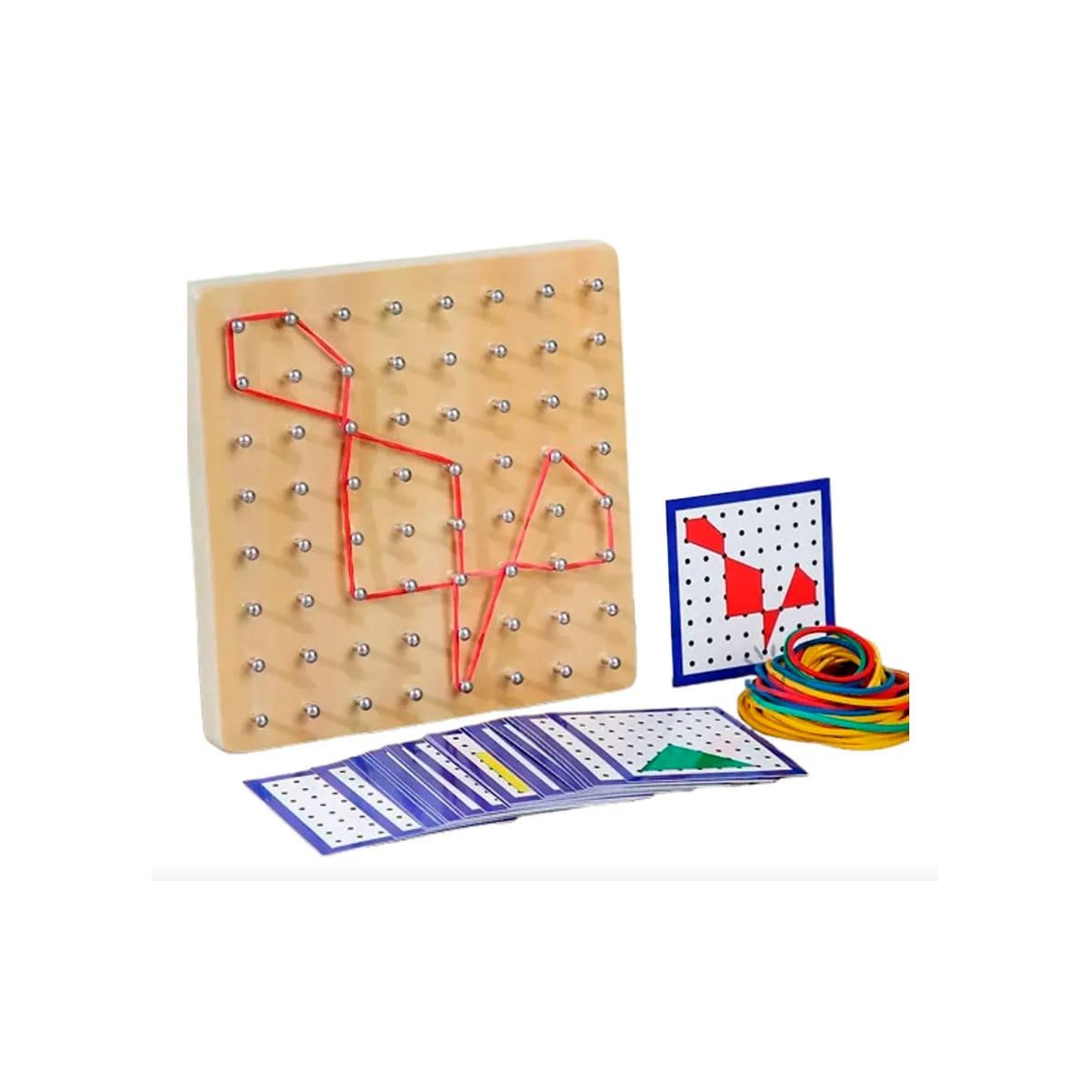 PACK2 TABLA DE CLAVOS Y LIGAS COLOR MULTICOLOR EN ACTIVIDAD CREATIVA ESCOLAR YREGALO STICKER - 2