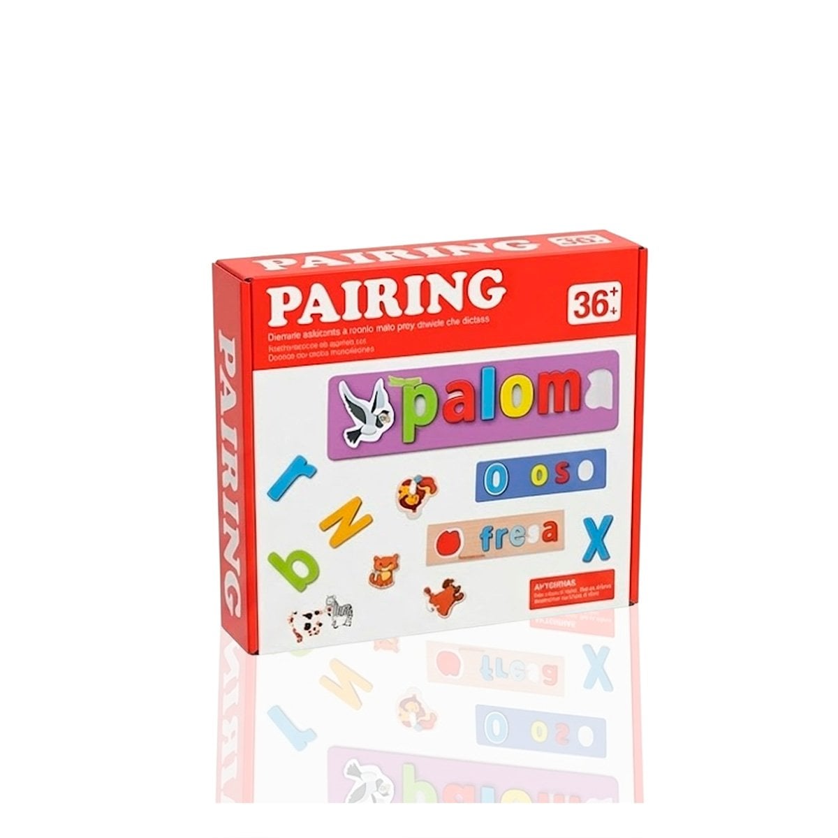 PACK6 JUEGO DE ANIMALES FORMANDO PALABRAS COLOR ROJO USO EDUCATIVO INFANTIL YREGALO STICKER - 2