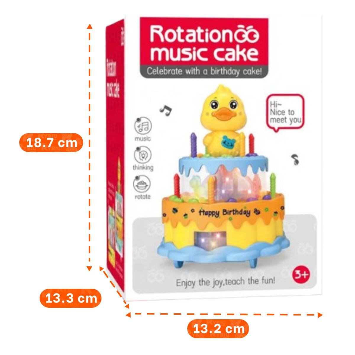 PACK12 FIGURA DE PATO MUSICAL GIRATORIA COLOR AMARILLO PARA USO RECREATIVO - 4
