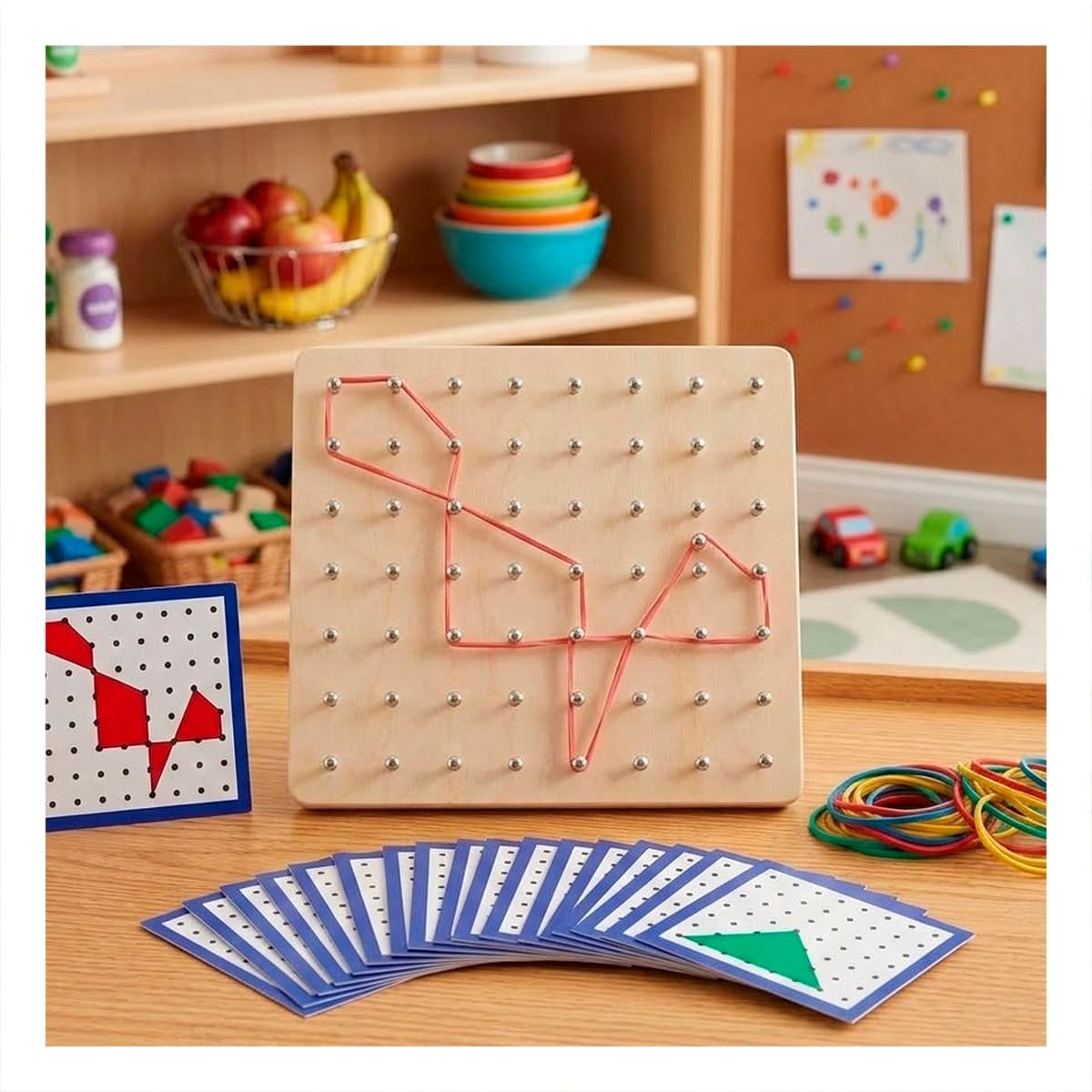 PACK4 TABLA COLOR MULTICOLOR PARA CLAVOS Y LIGAS DE USO DIDACTICO INFANTIL YPAPEL REGALO - 5