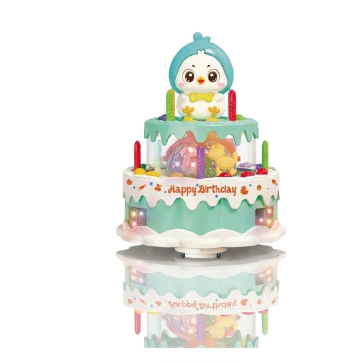 TORTA VERDE AGUA MUSICAL GIRATORIA DE POLLO PARA DIVERSION CREATIVA YLIGAS REGALO - 3